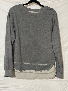 Women's Gray Layered Hem Sweatshirt